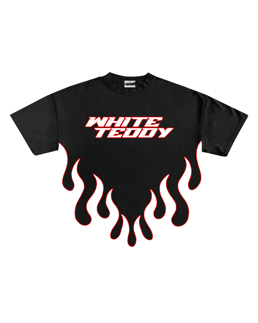 WHITE FLAMES OVERSIZED TEES