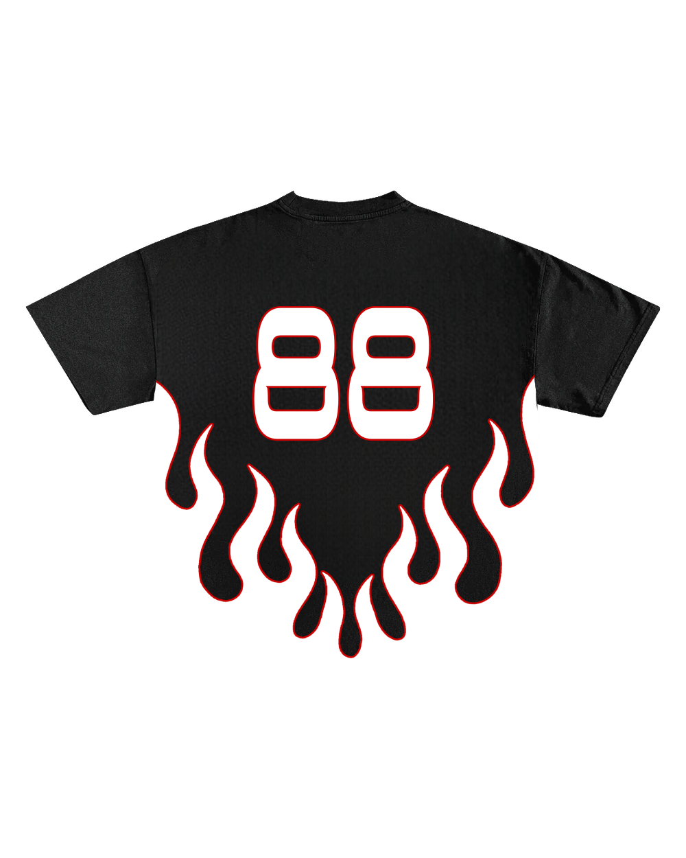 WHITE FLAMES OVERSIZED TEES